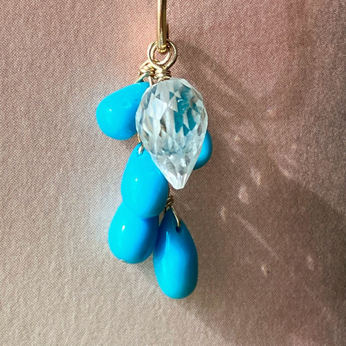 天然石＊スリーピングビューティーターコイズとホワイトトパーズの