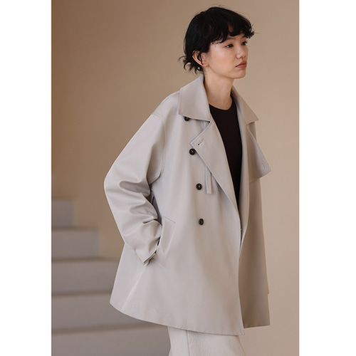 イギリス探偵風コート ゆとりコート 中長着丈コート ベージュ S-L