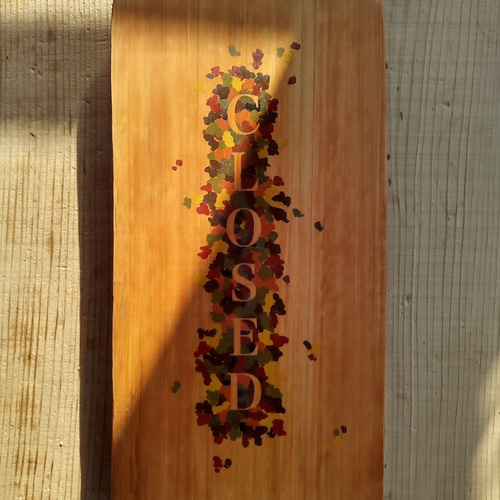 クラシック木製看板 OPEN CLOSED 立て掛け ペイント加工 / 自然塗装