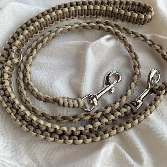 パラコードリード　４つ編みカフェリード　サンドベージュ　シックカラー　№063 パラコードリード 4つ編みカフェリード サンドベージュ シックカラー №063