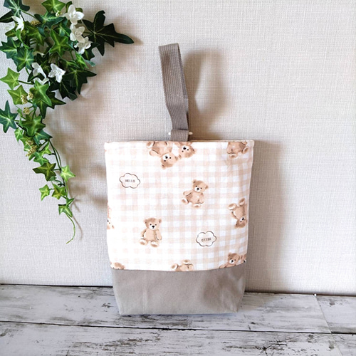美品  大きめレッスンバッグの3点セット テディベア 体操着袋 かわいい 手提げ・レッスンバッグ・入園グッズ