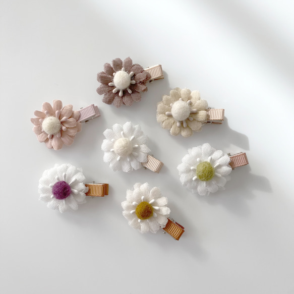 布花ヘアクリップ ベビーヘアクリップ ベビーヘアピン 出産祝い プチ