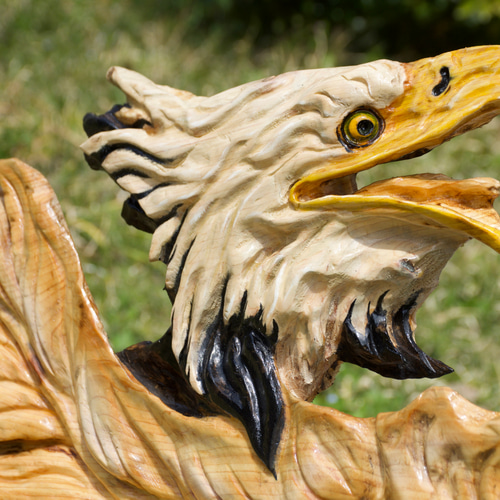 鷲 彫刻 高さ78.5cm 大型 アンティーク 美術品 アート イーグル 精巧