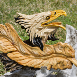 イーグルフェザー 鷲のチェーンソーアート彫刻作品 彫刻 チェンソー