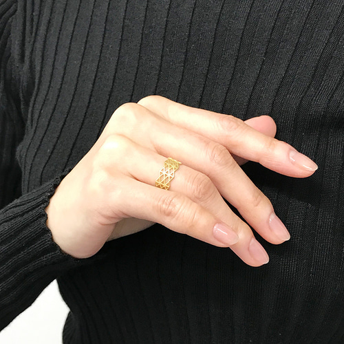 幾何学が続く オープンリング【efr180】 指輪・リング AtelierB.Ecudes