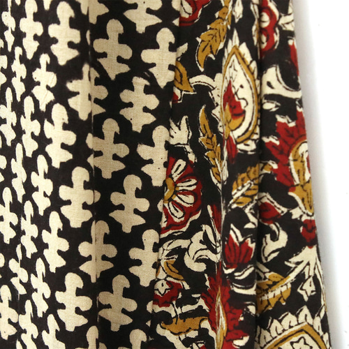 再入荷】ブロックプリント フレンチワンピース ワンピース holy fruit  