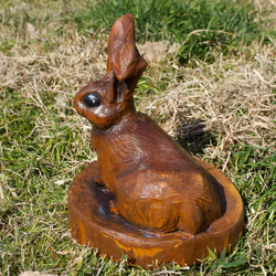 干支 ウサギ　チェーンソーアート彫刻作品　『特価』 6枚目の画像