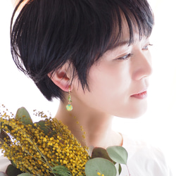 七宝焼 Mimosa フープピアス 7枚目の画像