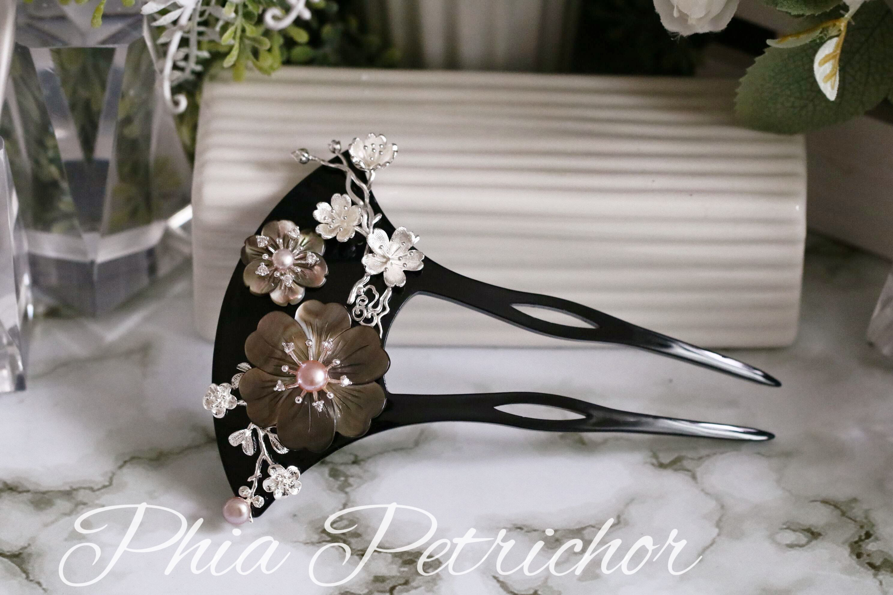 簪 和 K24GP 桜 かんざし バチ型 パール 簪 着物 髪飾り 留袖 着物 成人式 結婚式 卒業式