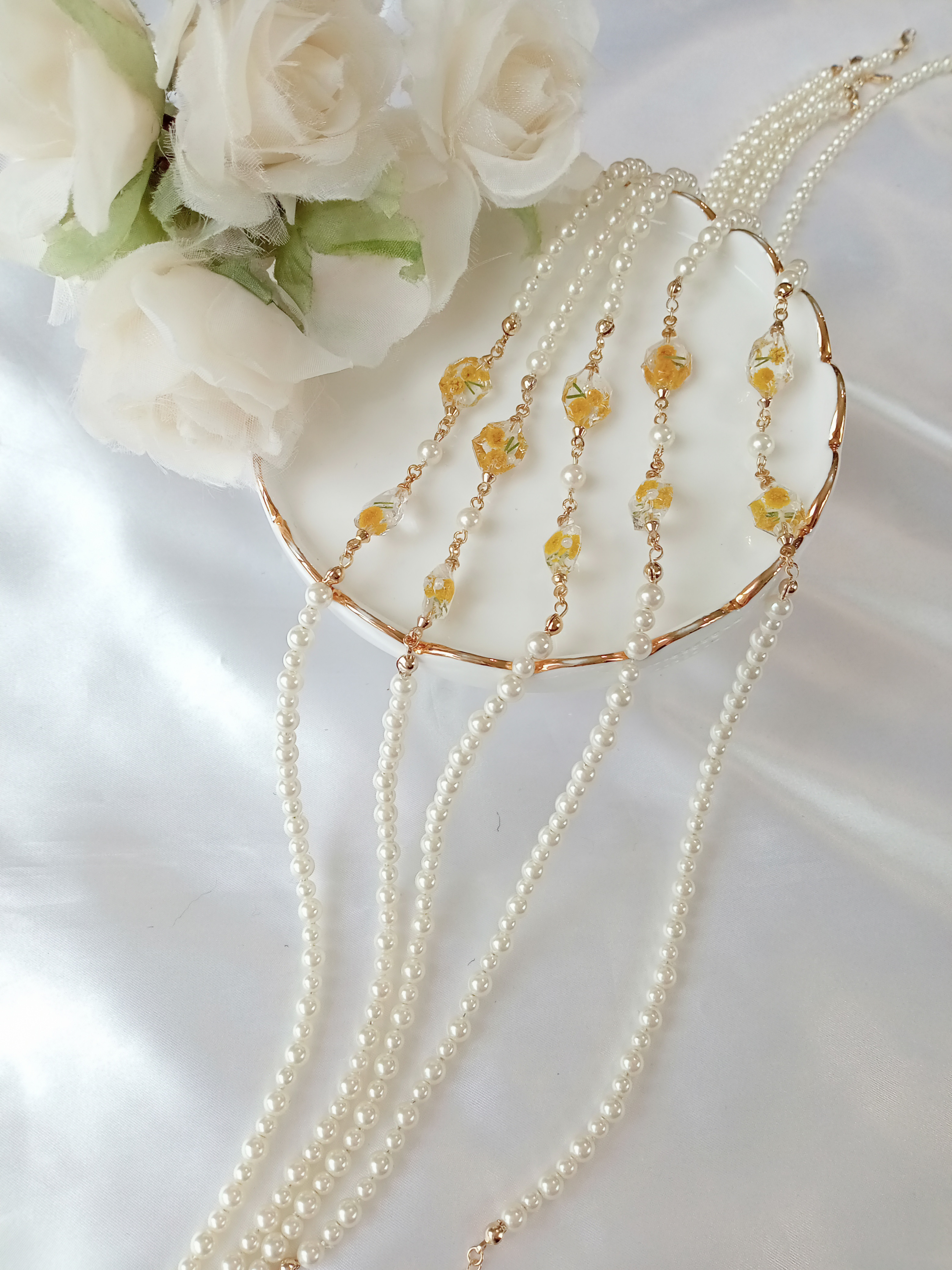 【大人フォーマル2024】ミモザネックレス　入園式　セレモニー　入園式　卒園式　卒業式フォーマル