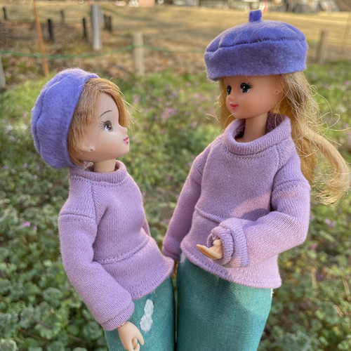 O232 リカちゃんママ ジェニーちゃん ハンドメイド ドット刺繍