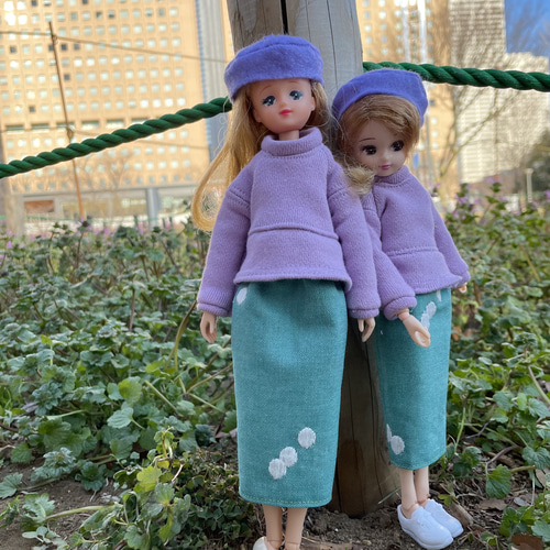 リカちゃんジェニーちゃんサイズの手編み帽子単品 ハンドメイド