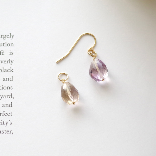 SALE☆14kgf *アメトリン 一粒【チャーム/ピアス/イヤリング】天然石