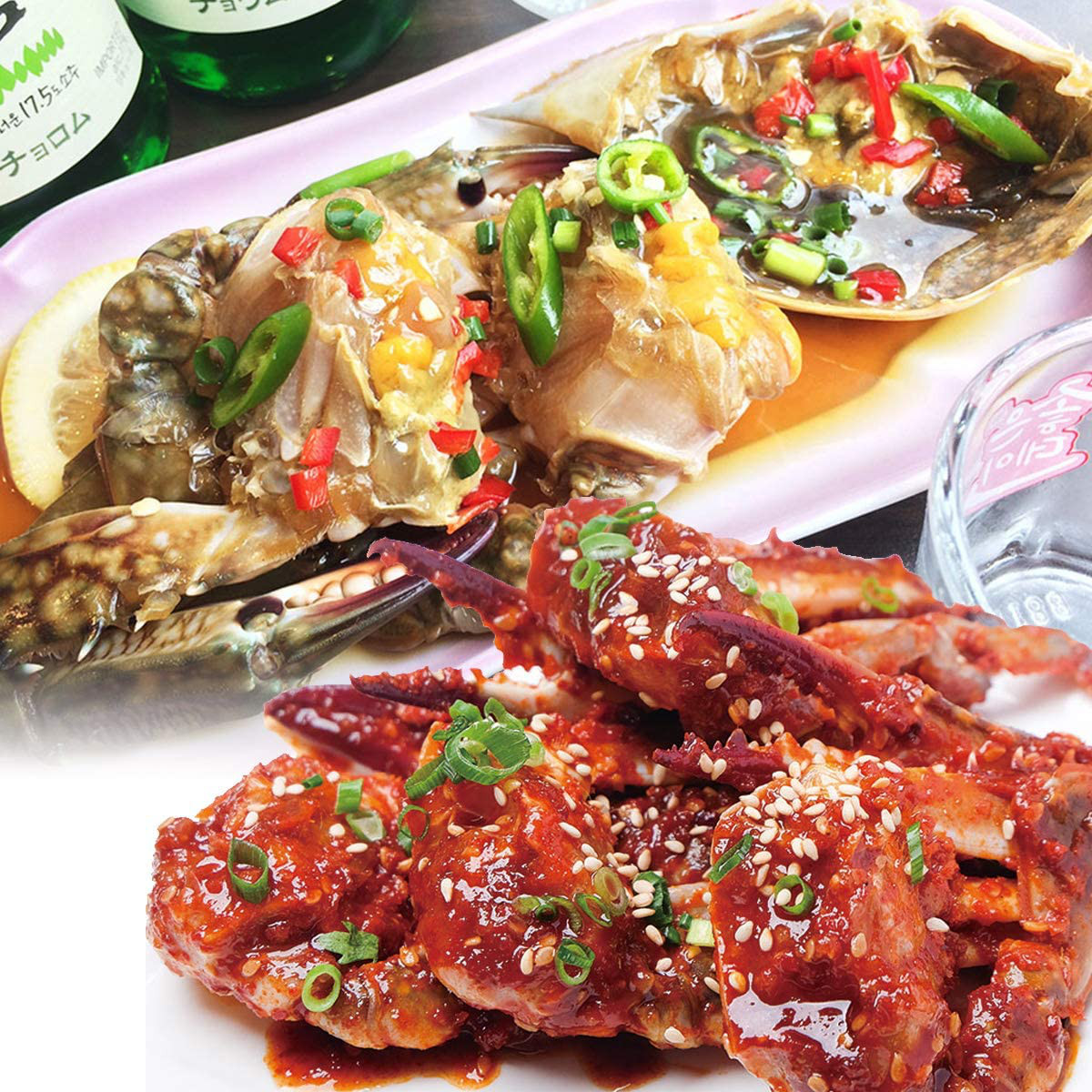 【ギフトにぴったり】名物ケジャン食べ比べセット(カンジャンケジャン1匹＆ヤンニョムケジャン1匹)