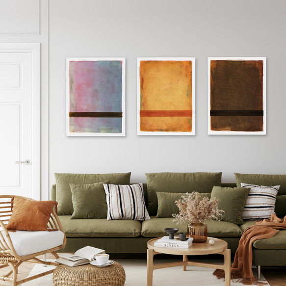 インテリアアートパネル　ABSTRACT-150　ブラウン ペイントスタイル　シンプルなお部屋のアクセント 4枚目の画像