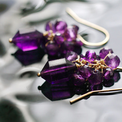 yamabudo : Amethyst（earring） 深い紫の耳飾り 4枚目の画像