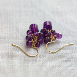 yamabudo : Amethyst（earring） 深い紫の耳飾り 6枚目の画像