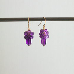 yamabudo : Amethyst（earring） 深い紫の耳飾り 2枚目の画像