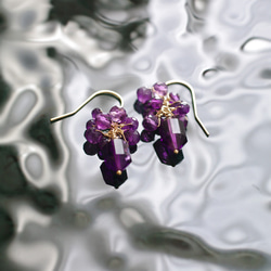 yamabudo : Amethyst（earring） 深い紫の耳飾り 3枚目の画像