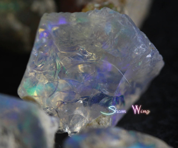 天然石✿小粒オパール原石ラフカット14個✫美しい遊色 3枚目の画像