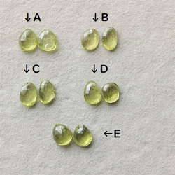 宝石質ペリドット フリーフォーム　ローズカットピアス【金属アレルギー対応】 AP-#237 6枚目の画像
