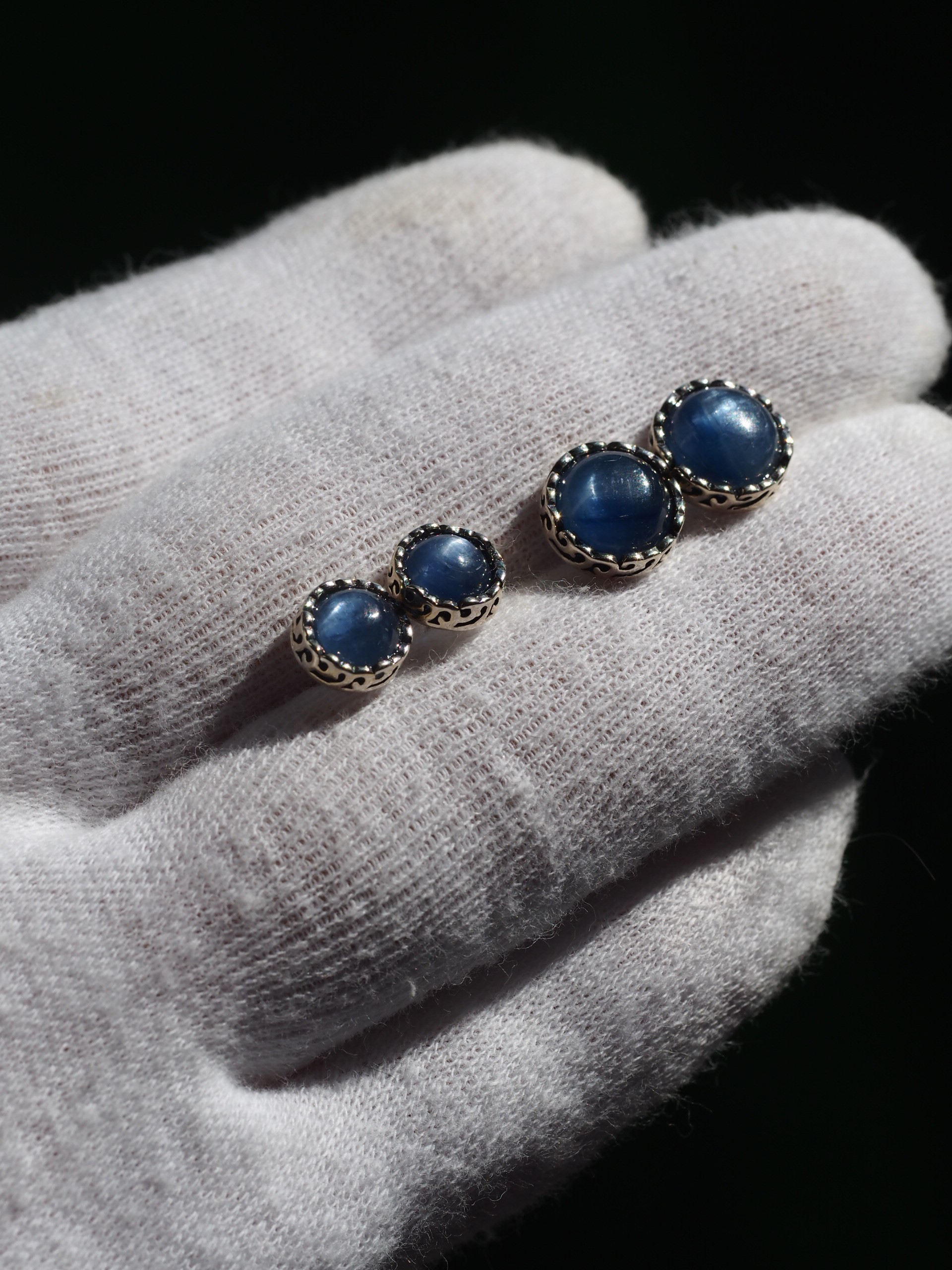 選択型：カイヤナイト６.８.１０ S925アンティークピアス