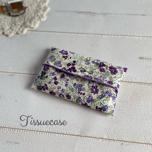 花柄のティッシュケース♪】裏付き ＊ ポケットティッシュケース