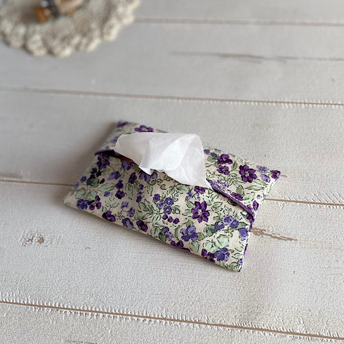 花柄のティッシュケース♪】裏付き ＊ ポケットティッシュケース