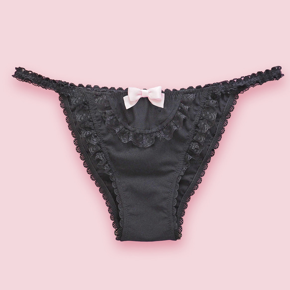 ♡Bebe♡ フリル ランジェリー ショーツ ブラック その他ファッション