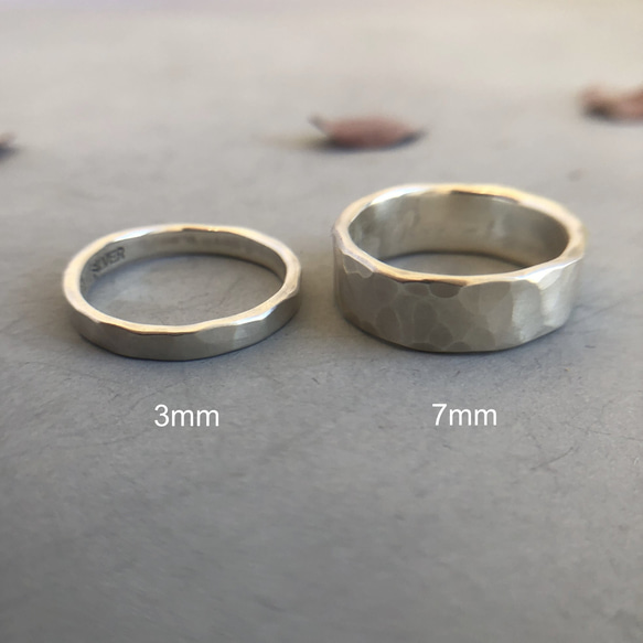 silver ring 7mm マット /シルバー/リング/指輪/槌目/マット/シンプル/刻印 5枚目の画像