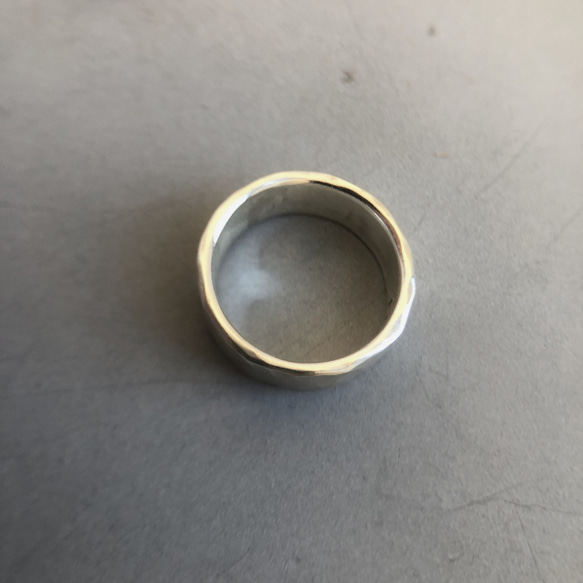 silver ring 7mm マット /シルバー/リング/指輪/槌目/マット/シンプル/刻印 4枚目の画像