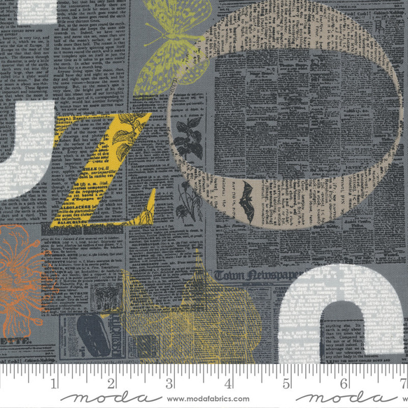 USAコットン(110×50) moda Filigree コラージュ グラファイト 4枚目の画像