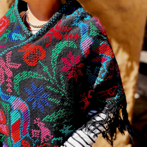 メキシコ刺繍ポンチョ （ポンチョ ショール 民族衣装 メキシコ