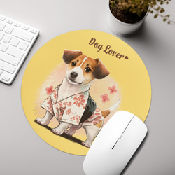 【 晴れ着姿の ジャックラッセルテリア 】 パステルカラー マウスパッド　犬　ペット　うちの子　プレゼント　ギフト 3枚目の画像