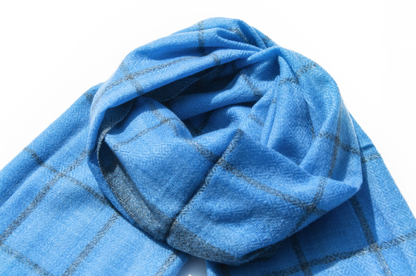 喀什米爾Cashmere 針織圍巾 純羊毛圍巾 手織圍巾 編織圍巾-格紋 聖誕節禮物 交換禮物 母親節禮物 情人節禮物 第3張的照片