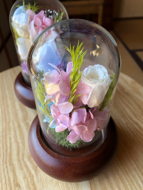 母の日にお供えとしてプリザーブドフラワー仏花(ガラスケース入り) 4枚目の画像