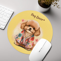 【 晴れ着姿の トイプードル 】 パステルカラー マウスパッド　犬　ペット　うちの子　プレゼント　ギフト 3枚目の画像