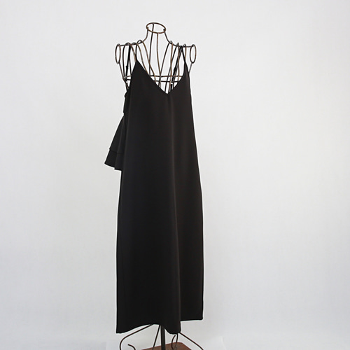 ＼半額SALE／ キャミ バックフリル ワンピース ワンピース 0548BK ブラック ワンピース