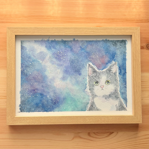 No.001 宇宙猫 絵画 Nakamurart 通販 15493791｜Creema(クリーマ)