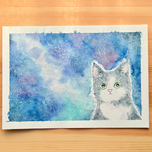 No.001 宇宙猫 絵画 Nakamurart 通販 15493791｜Creema(クリーマ)