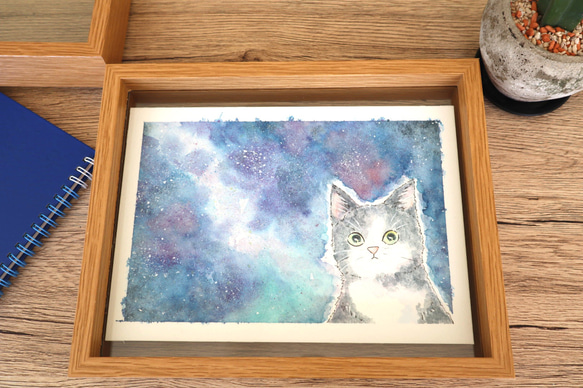 【おしゃれ】 No.001 15493791｜Creema(クリーマ) 通販 Nakamurart 絵画 宇宙猫 絵画