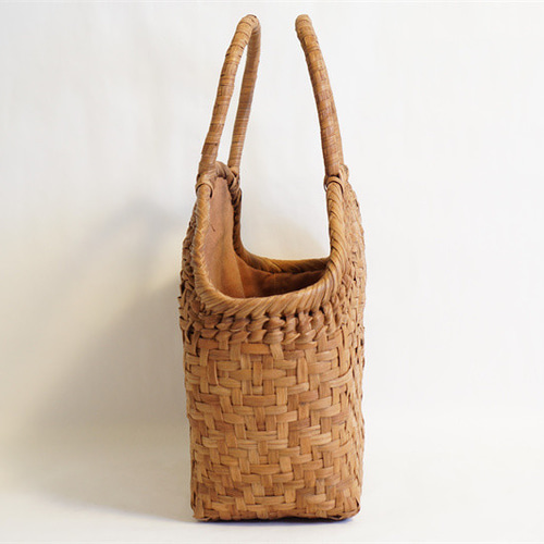 山葡萄 籠 半月口 バック網代編・やまぶどう籠・美品 かごバッグ かご  