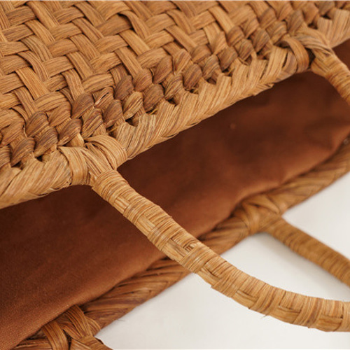 Lサイズ 山葡萄 蔓 かごバック かご 籠 巾着 網代編み 職人の手作り