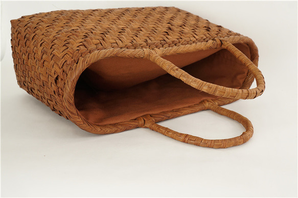 Lサイズ 山葡萄 蔓 かごバック かご 籠 巾着 網代編み 職人の手作り かご かご