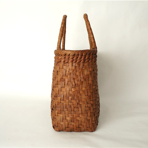 Lサイズ 山葡萄 蔓 かごバック かご 籠 巾着 網代編み 職人の手作り