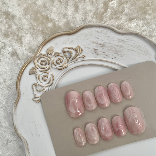 ももpink ニュアンス ネイルチップ