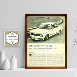 BMW 2002 1970年代 アメリカ ヴィンテージ 雑誌 広告 額付 ポスター 2枚目の画像