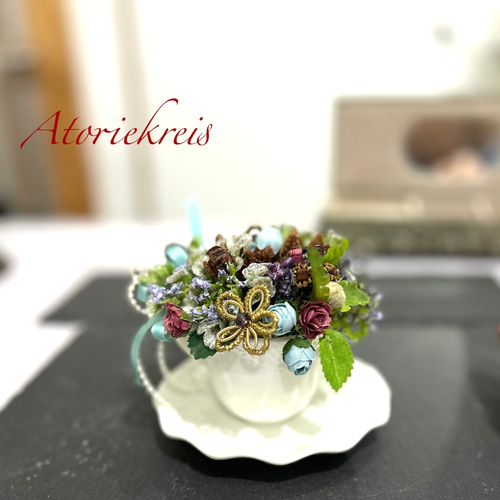 プチギフト 木の実アレンジ クリスマスギフト 造花 フラワー