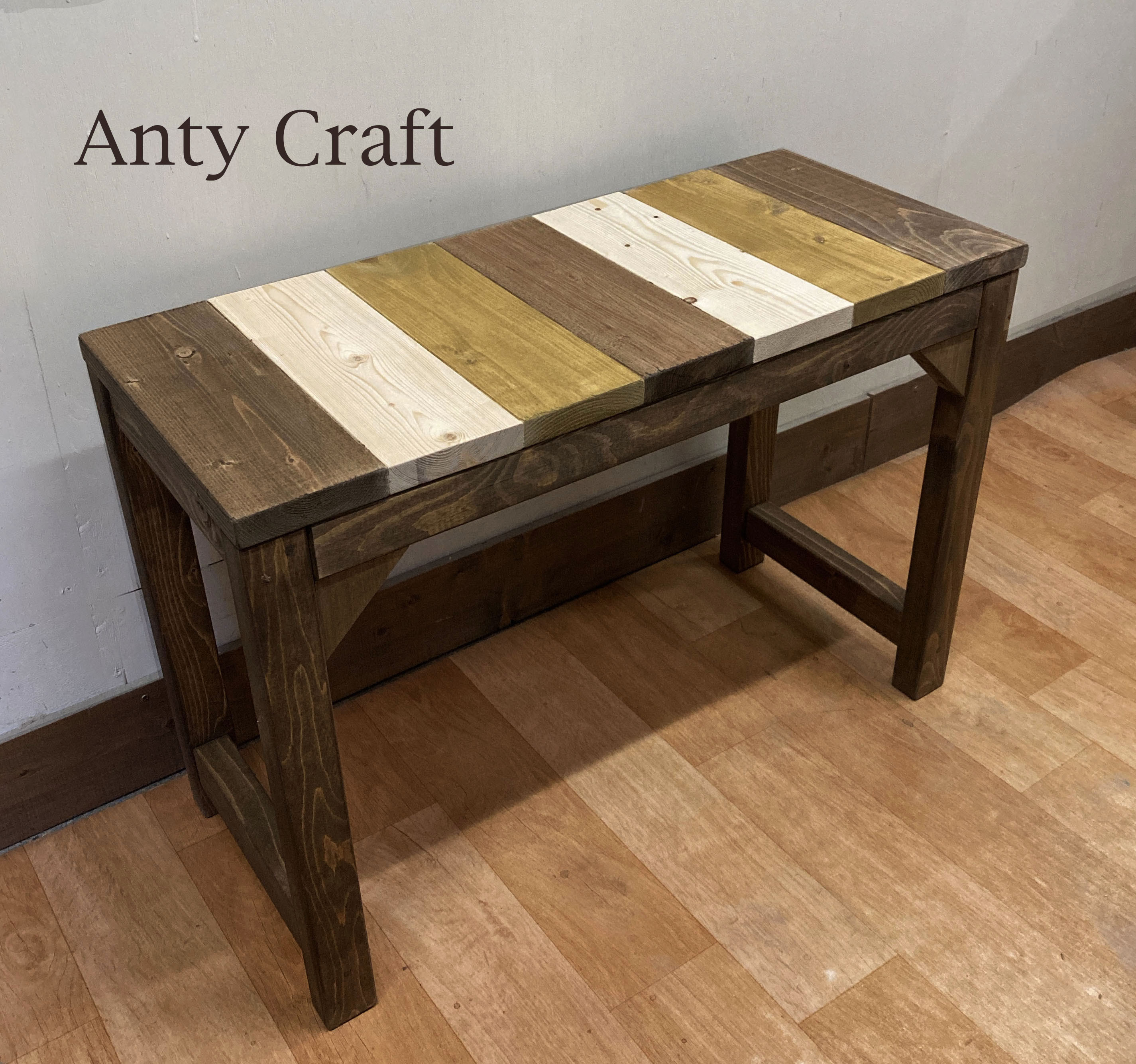 【SALE【サイズオーダー可】【引取可能】無垢材 ハンドメイド 木製ベンチチェア 幅62cm UN/3色