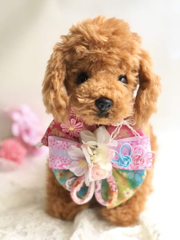 犬和柄チョーカー《ひな祭り》写真撮影 トリミング 首飾り 犬猫